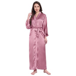 Pink Satin Long Robe for Women| Comfy Mommy