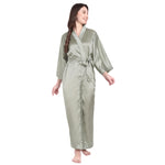 Silver Satin Long Robe for Women