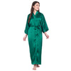 Green Satin Long Robe for Women