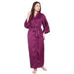 Purple Satin Long Robe for Women