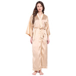 Gold Satin Long Robe for Women– Luxurious Comfort by Comfy Mommy