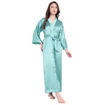 Blue Satin Long Robe for Women