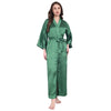 Green Satin Long Robe for Women