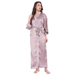 Light Pink Satin Long Robe for Women