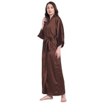 Brown Satin Long Robe for Women