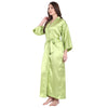 Green Satin Long Robe for Women