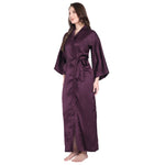 Purple Satin Long Robe for Women