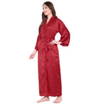 Red Satin Long Robe for Women