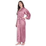 Pink Satin Long Robe for Women| Comfy Mommy