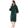 Green Satin Long Robe for Women