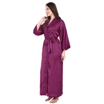 Purple Satin Long Robe for Women