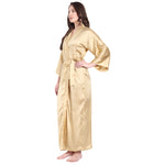 Golden Satin Long Robe for Women