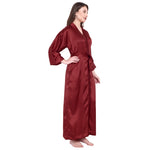 Maroon Satin Long Robe