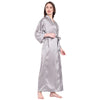 Light Blue Satin Long Robe for Women– Luxurious Comfort by Comfy Mommy