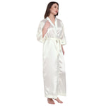 White Satin Long Robe for Women