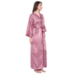 Pink Satin Long Robe for Women| Comfy Mommy