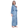 Blue Satin Long Robe for Women| Comfy Mommy