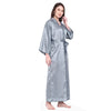 Silver Satin Long Robe for Women