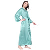 Blue Satin Long Robe for Women