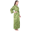 Green Satin Long Robe for Women