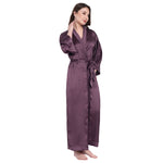 Brown Satin Long Robe for Women