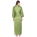 Avocado Satin Long Robe