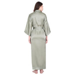 Silver Satin Long Robe for Women