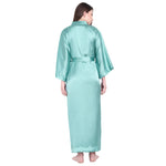 Blue Satin Long Robe for Women