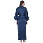 Navy Satin Long Robe