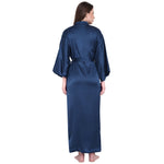 Navy blue Satin Long Robe for Women