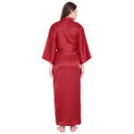 Red Satin Long Robe for Women