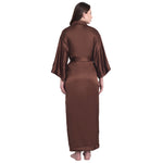 Brown Satin Long Robe for Women