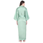 Sage Satin Long Robe for Women