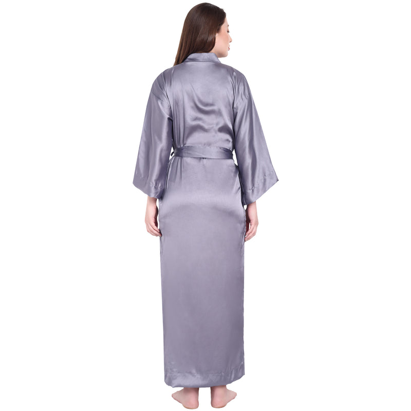 Purple Satin Long Robe for Women