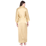 Golden Satin Long Robe for Women