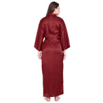 Red Satin Long Robe for Women