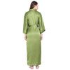 Green Satin Long Robe for Women