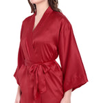 Red Satin Long Robe for Women