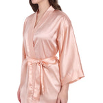 Light Pink  Satin Long Robe for Women