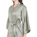 Silver Satin Long Robe for Women