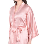 Pink  Satin Long Robe for Women