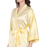 Yellow Satin Long Robe for Women| Comfy Mommy