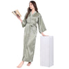 Silver Satin Long Robe for Women