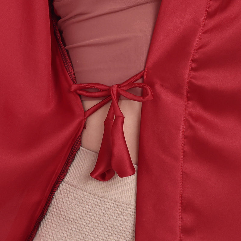 Red Satin Long Robe for Women