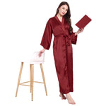 Maroon Satin Long Robe