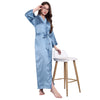 Blue Satin Long Robe for Women| Comfy Mommy