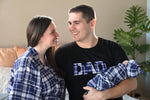 Scottish Plaid Robe swaddle personalized hat with matching dad shirt