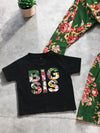 Green Floral Matching Maternity Family Outfit Set – Robe, Swaddle, Hat, Dad Tee & Big Sibling Shirt