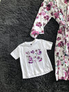 Floral-Themed Matching Maternity Family Outfit Set – Robe, Swaddle, Hat, Dad Tee & Big Sibling Shirt