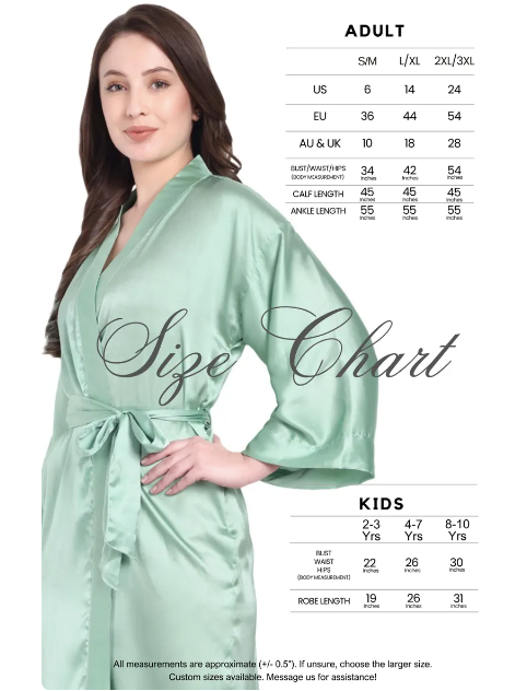 Avocado Satin Long Robe